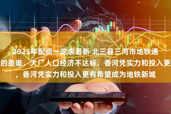 2025年配资一览表最新 北三县三河市地铁通车后，下一个建地铁的是谁，大厂人口经济不达标，香河凭实力和投入更有希望成为地铁新城